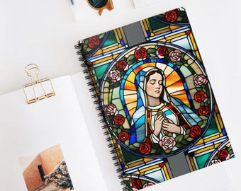 Our Lady of Guadalupe Journal, Virgin Mary Spiral Notebook, Catholic Prayer Book, Faith Gift for Women, Christian Stationery, Religious Art