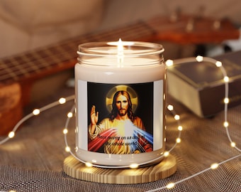 Divine Mercy Jesus Scented Soy Candle, Faith-Based Home Decor, Inspirational Gift, Prayer Candle, Aromatherapy