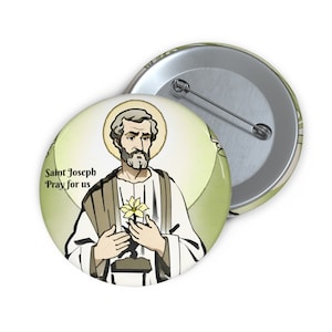 Saint Joseph Custom Pin Buttons