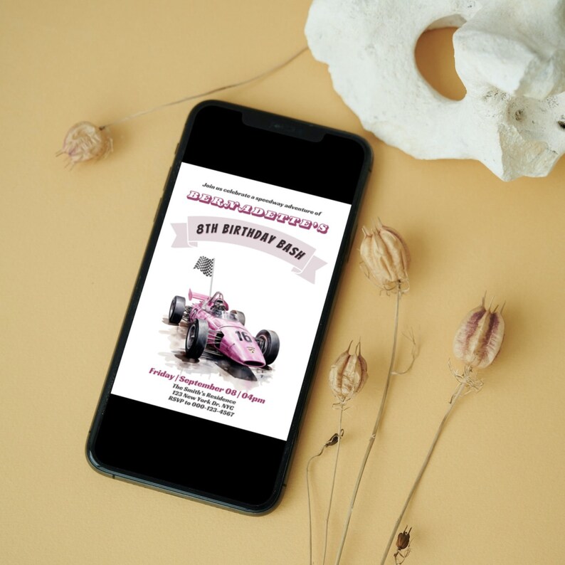 Editable Race Car Birthday Invitation Template, Printable Wheels Racing ...