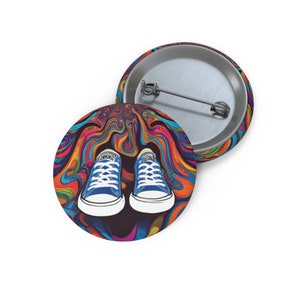 Psychedelische Converse-Knöpfe