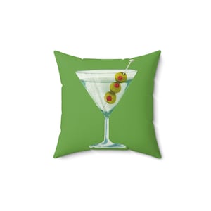 Retro martinikussen, cadeau cocktailliefhebber, vintage loungedecor, jaren 60 glamourkussen kussen, modern accent uit het midden van de eeuw, accessoires barwagen