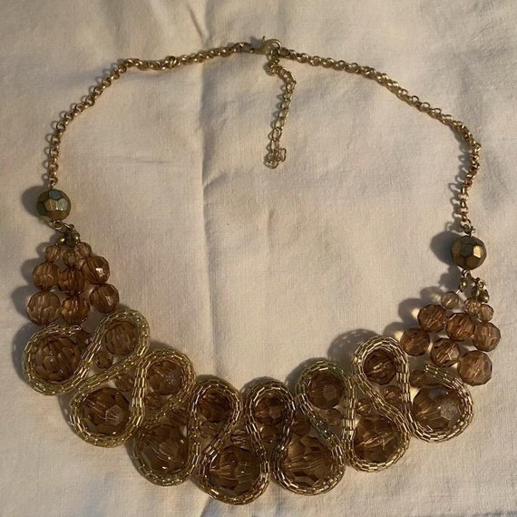 Acrylic and Goldtone Metal Necklace