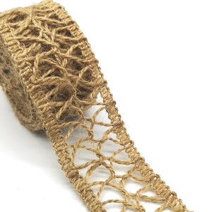 Natürliche Jute Sackleinen hessische Jute Band Schnur Blumenmuster Hochzeit Party Lieferungen Sackleinen Band Sackleinen Seil Handwerk