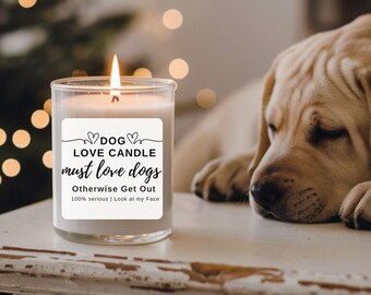 Funny Dog Lover Candle, Coconut Apricot Wax, Home Decor