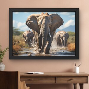 Elephant Art Print Animal Art Print, Elephant Canvas, Elephant Artwork Elephant Lover Gift Elephant PNG Animal SVG Elephant Digital Download