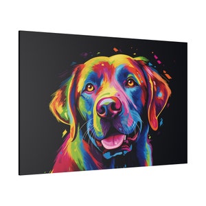 Colourful Rainbow Labrador Dog Canvas Print, Dog Wall Art Dog Home Decor Abstract Dog Painting Labrador Art Print Animal Canvas Art
