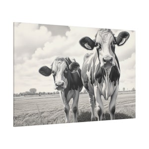 Kuh, Kunst auf dem Bauernhof, Kuh auf dem Bauernhof, Kunst auf Leinwand, moderne Kunst Kuh, Geschenk für Sie