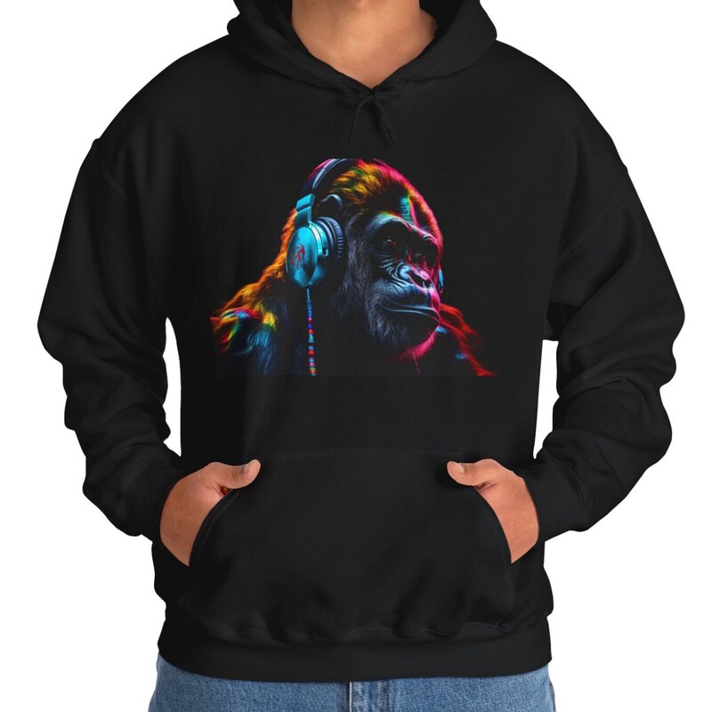 Sweatshirt à Capuche Avec Motif Gorille - Design Animaux Coloré Pour Hommes, Femmes Et Enfants