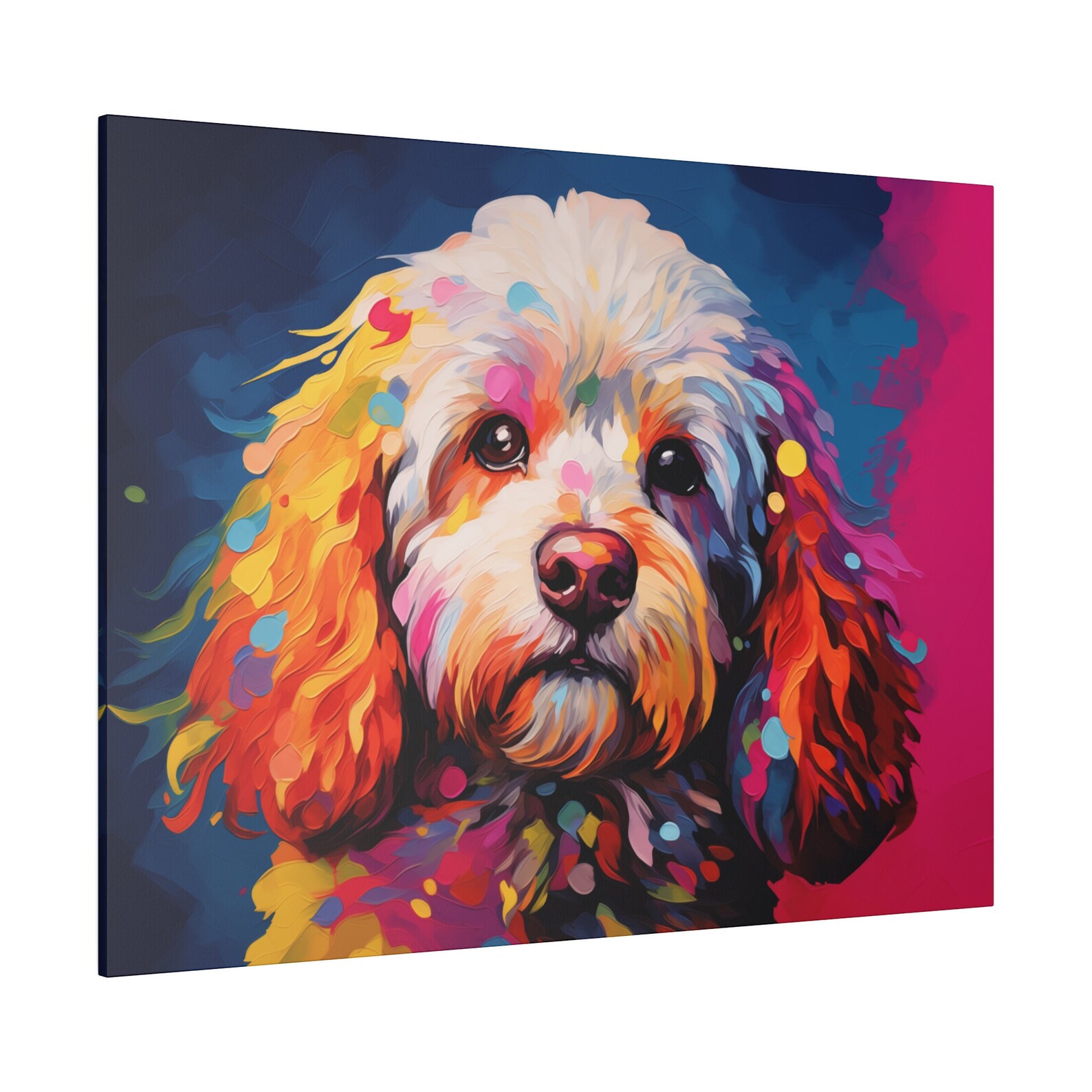 Colourful Rainbow Cockapoo Dog Canvas Print, Dog Wall Art Cockapoo ...