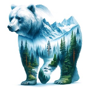 Totem espiritual do urso pardo da floresta 11 PDF download digital instantâneo padrão de ponto cruz contado compatível com impressão de gráfico de cores