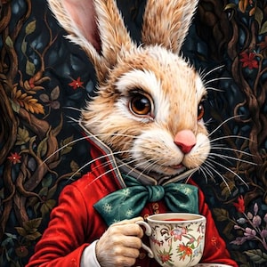 Alicia en el país de las maravillas oscura 8 Conejo blanco, compatible con el administrador de patrones, descarga digital instantánea en PDF, impresión del gráfico de punto de cruz contado