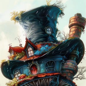 Alicia en el país de las maravillas: 20 sombreros apilados, compatible con el patrón, descarga digital instantánea en PDF, impresión del gráfico de punto de cruz contado.