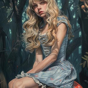 Alicia en el país de las maravillas 1, estrecho y oscuro, compatible con Pattern Keeper, descarga digital instantánea en PDF, impresión de gráfico de punto de cruz contado