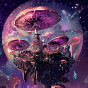 Padrão estreito Mundo de fantasia 1 padrão de cidade de cogumelo compatível com PDF download digital instantâneo gráfico de ponto cruz contado impressão