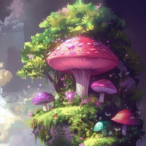 Padrão estreito Mundo de fantasia 3 Padrão de cidade de cogumelo compatível com PDF download digital instantâneo gráfico de ponto cruz contado impressão