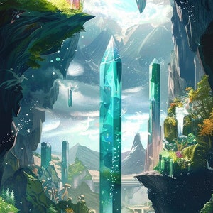Padrão estreito Fantasy World 2 Crystal Realm Pattern Keeper compatível com PDF para download digital instantâneo, gráfico de ponto cruz contado para impressão