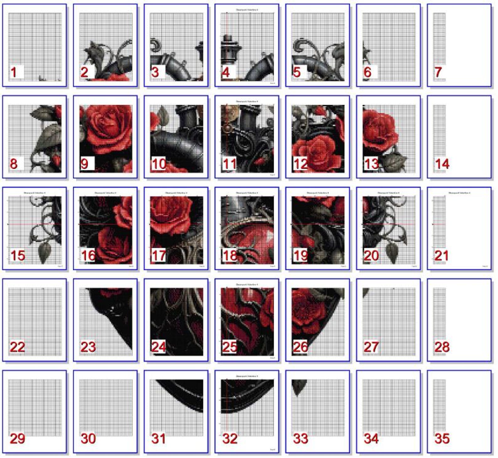 Steampunk Heart Roses Valentine Pattern Keeper Compatible PDF Instant ...