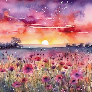 Padrão de prado de flores silvestres compatível com 11 padrões, download digital instantâneo em PDF, impressões de gráficos de ponto cruz BW CO