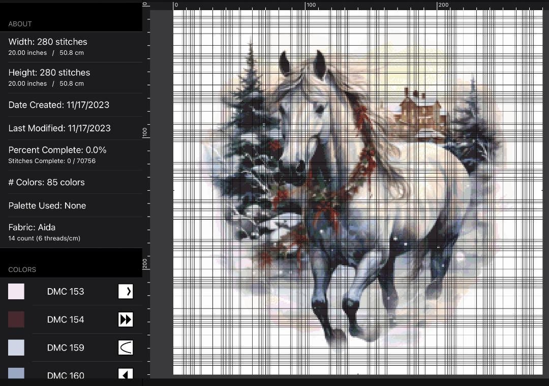 Watercolor Christmas White Horse Pattern PDF Instant Digital - Etsy