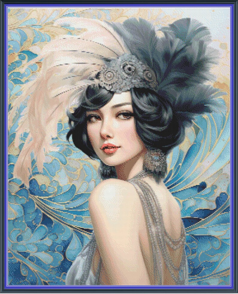 Flapper Patterns Beautiful Flapper Art Deco Pattern Keeper Compatible PDF Instant ...