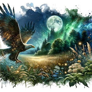 Weißkopfseeadler Geist Totem PDF sofortiger digitaler Download Kreuzstichmuster Halter kompatibel, Farbkarte Ausdruck