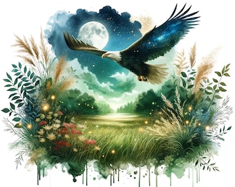 Bald Eagle spirit 2 totem PDF instant digital download counted cross stitch pattern keeper compatible,color chart printout