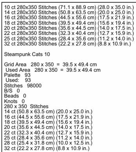 スチームパンク猫の肖像画 10 パターン キーパー互換 PDF インスタント