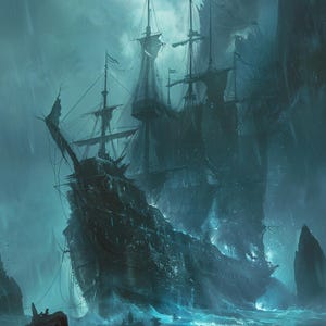 Barco pirata fantasmal, 16 patrones compatibles con PDF, descarga digital instantánea, punto de cruz contado, impresión de carta de colores
