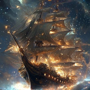 Descarga digital instantánea de patrones para punto de cruz contado, carta de colores para imprimir, compatible con Steampunk Astral Galleon 12
