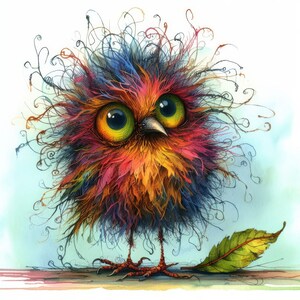 frazzled rainbow bird 4, pattern keeper compatible, PDF digital download, counted cross stitch, BW CO chart printout