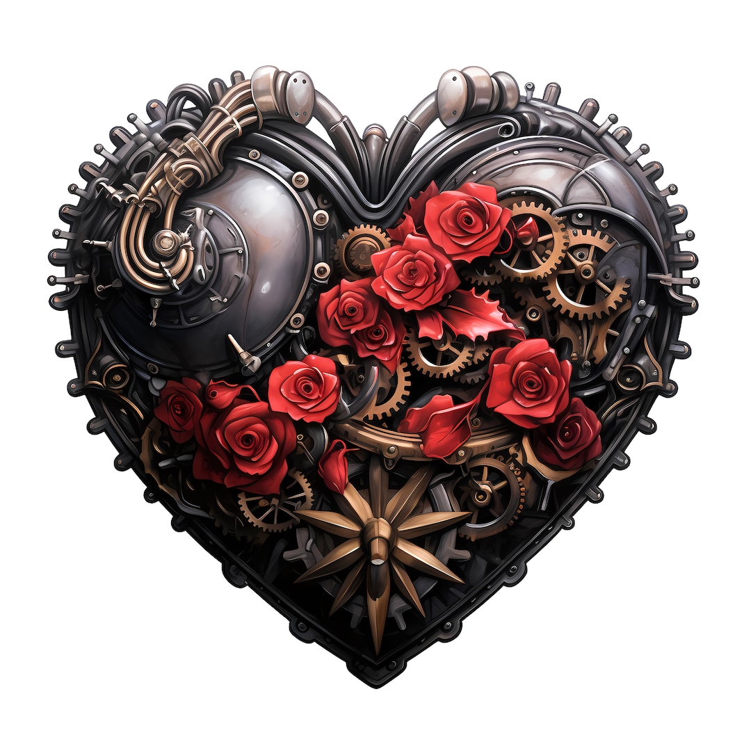 Steampunk Heart Roses Valentine Pattern Keeper Compatible PDF Instant ...