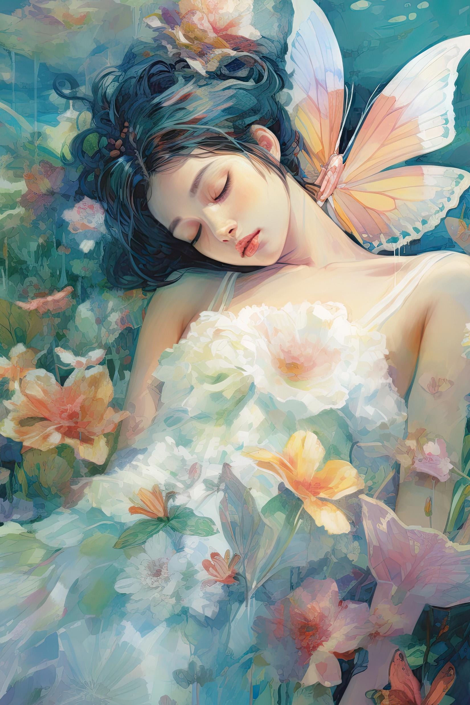 Fairy Dreams 2 Watercolor, Dryad Fae Faerie Pattern Keeper Compatible ...