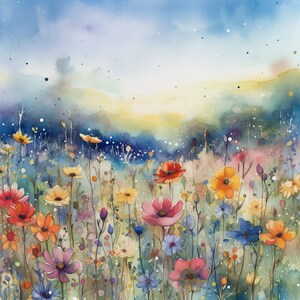 Prado de flores silvestres 7 PDF download digital instantâneo padrão de ponto cruz contado compatível com suporte, impressão de gráfico de cores