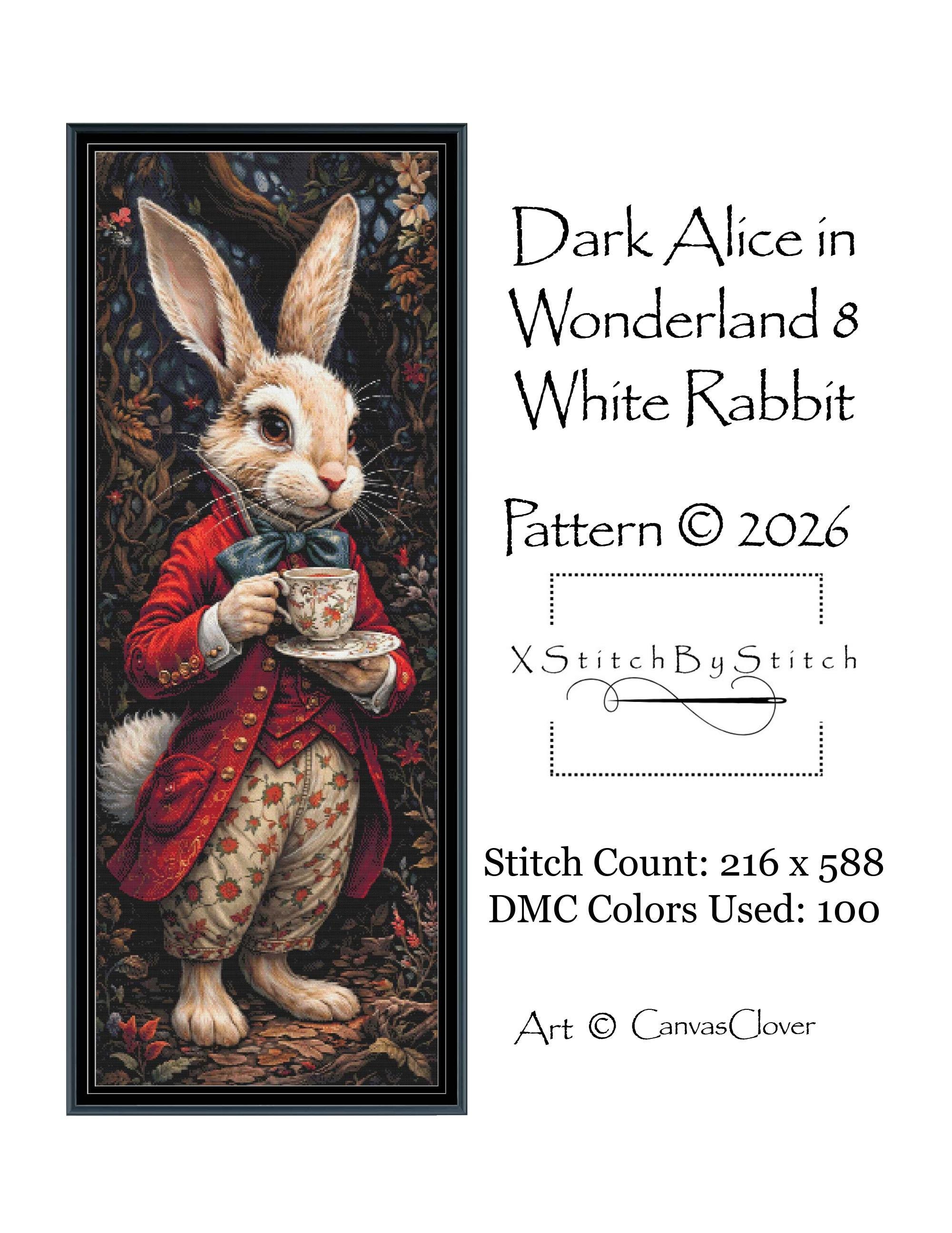 Dark Alice in Wonderland 8 White Rabbit, Pattern Keeper Compatible