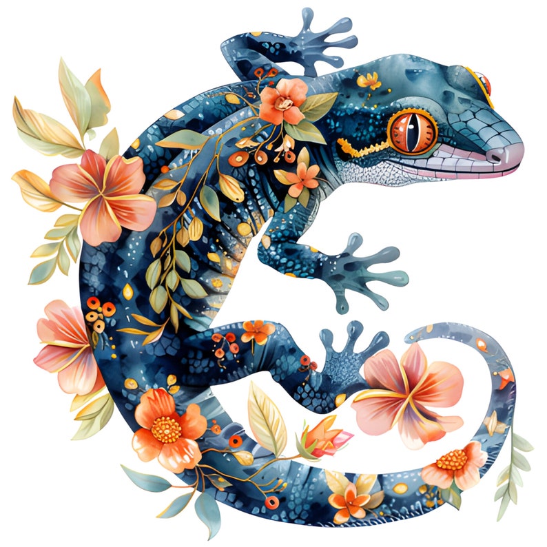 Floral Gecko 14 Spirit Totem PDF Instant Digital Download Counted Cross ...