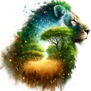 Afrikanischer Löwengeist 2 totem PDF sofortiger digitaler Download Kreuzstichmuster keeper kompatibel, Farbkarte Ausdruck