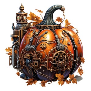 Steampunk Halloween abóbora padrão keeper compatível PDF download digital instantâneo contado ponto cruz 14ct B&W impressão de gráfico de cores