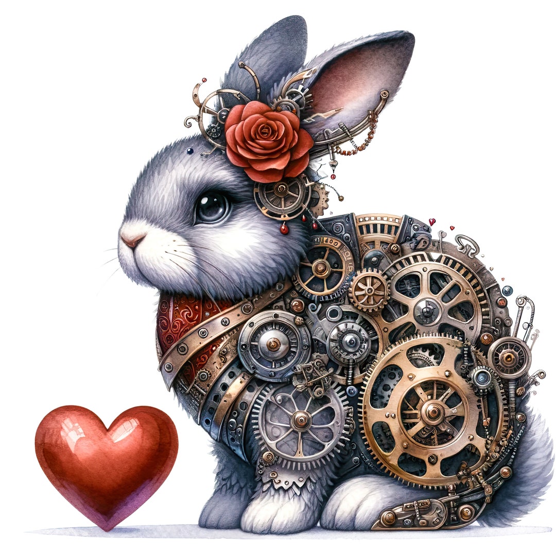 Steampunk Valentine Bunny Pattern Keeper Compatible PDF Instant Digital ...