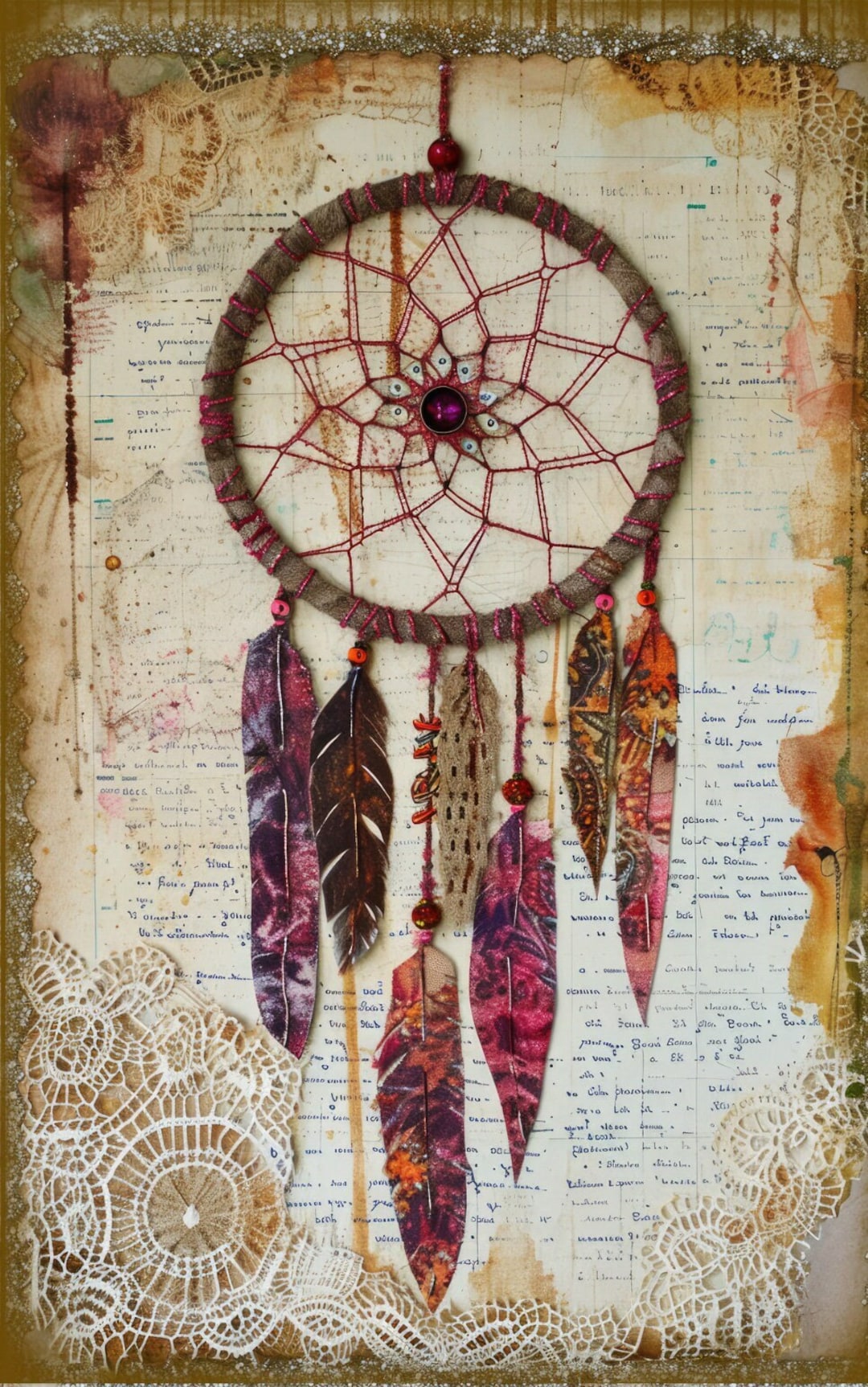 Patchwork Dream Catcher Boho Pattern Keeper Compatible PDF Instant ...