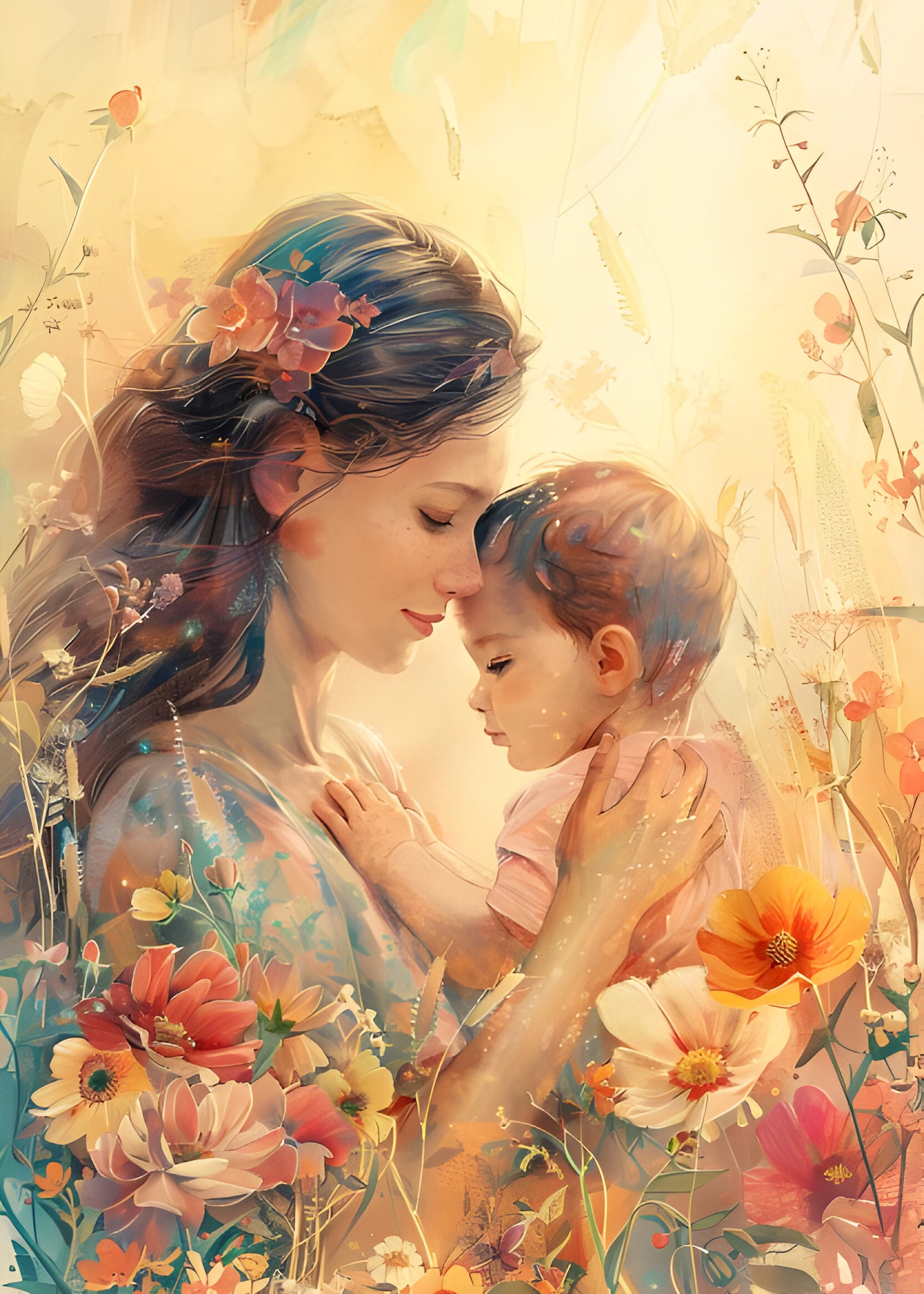 Floral Mother and Child Mothers Day Pattern Keeper Compatible PDF