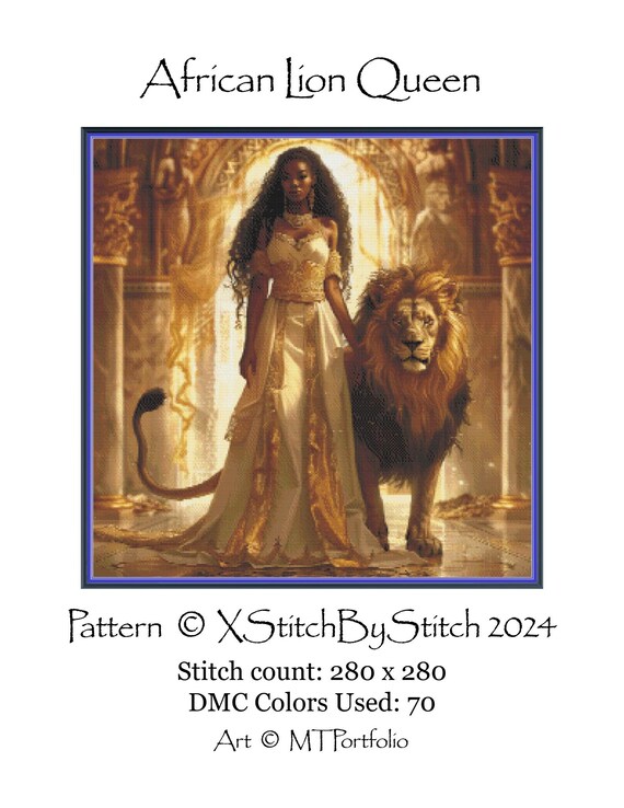 African Lion Queen, Pattern Keeper Compatible, PDF Instant Digital