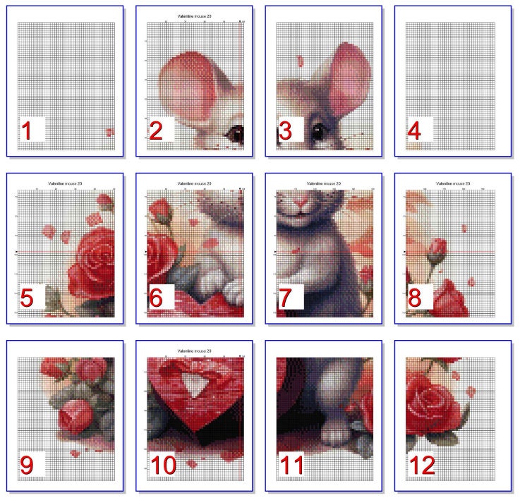 Valentine Mouse Red Roses Candy Pattern Keeper Compatible PDF Instant ...