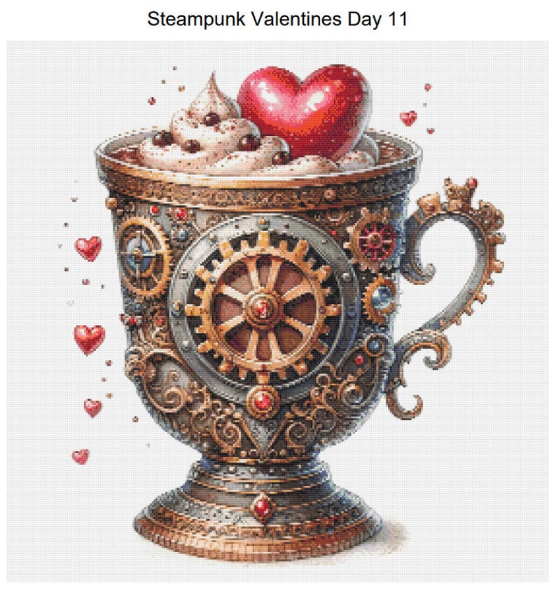 Steampunk Mug of Cocoa Valentine Pattern Keeper Compatible PDF Instant ...