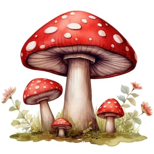 Kleines Schnittmuster roter Pilz Wald Pilz Schnittmuster kompatible PDF Sofort-Download digitaler Kreuzstich Farbkarte Stickmuster