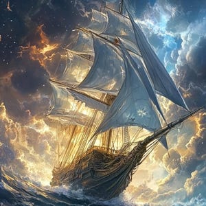 Descarga digital instantánea de patrones de Steampunk Astral Galleon 15, compatible con PDF, punto de cruz contado, impresión de carta de colores