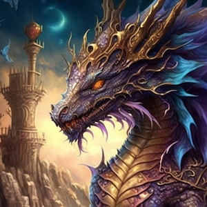 Dragons lair 2 counted cross stitch pattern keeper compatible PDF instant digital download fantasy 18ct BW color pattern printout