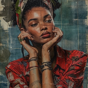 Linda Mulher Negra 6 padrões compatíveis com PDF download digital instantâneo ponto cruz contado 18ct impressão colorida BW
