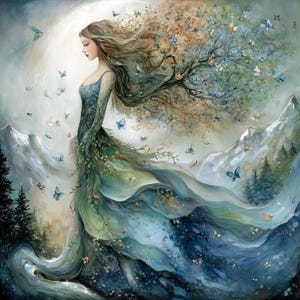 Enchanted Gaia 1, pattern keeper compatible, PDF instant digital download, counted cross stitch BW CO chart printouts