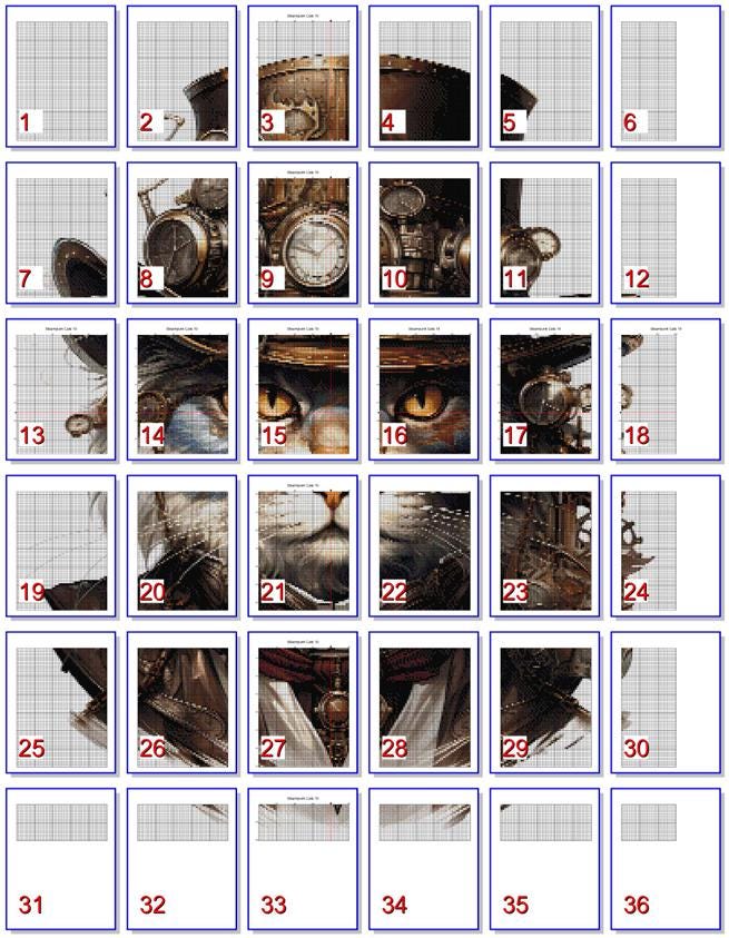 スチームパンク猫の肖像画 10 パターン キーパー互換 PDF インスタント
